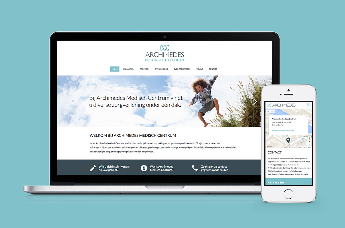 Archimedes Medisch Centrum - design op iMac en iPhone