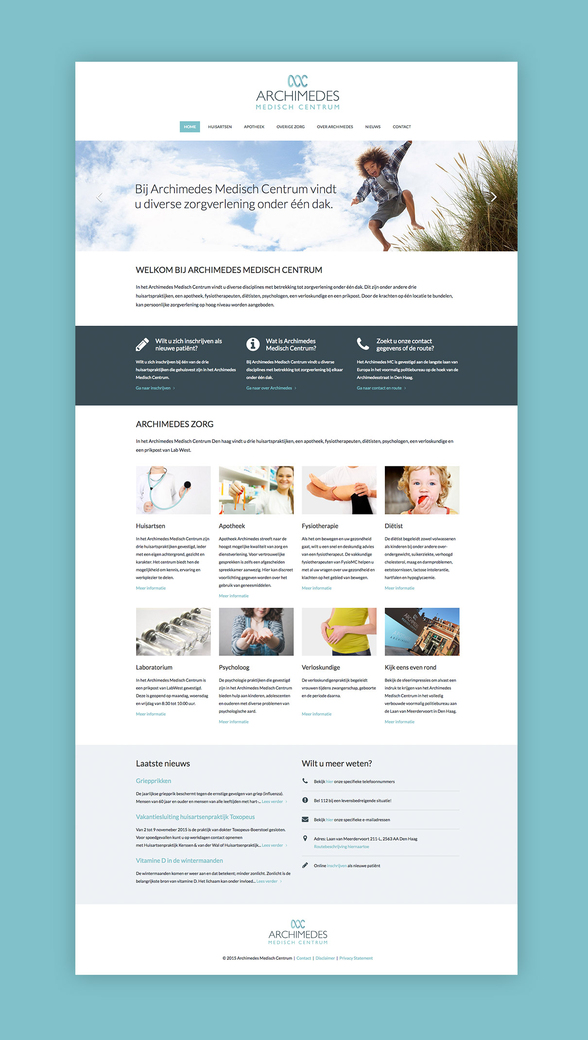 Archimedes Medisch Centrum - design homepage