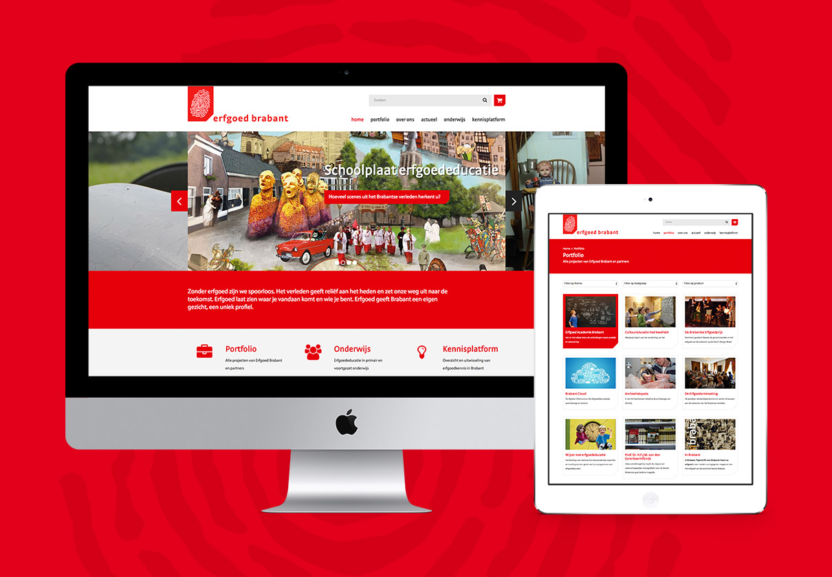 Erfgoed Brabant - design op iMac en iPad