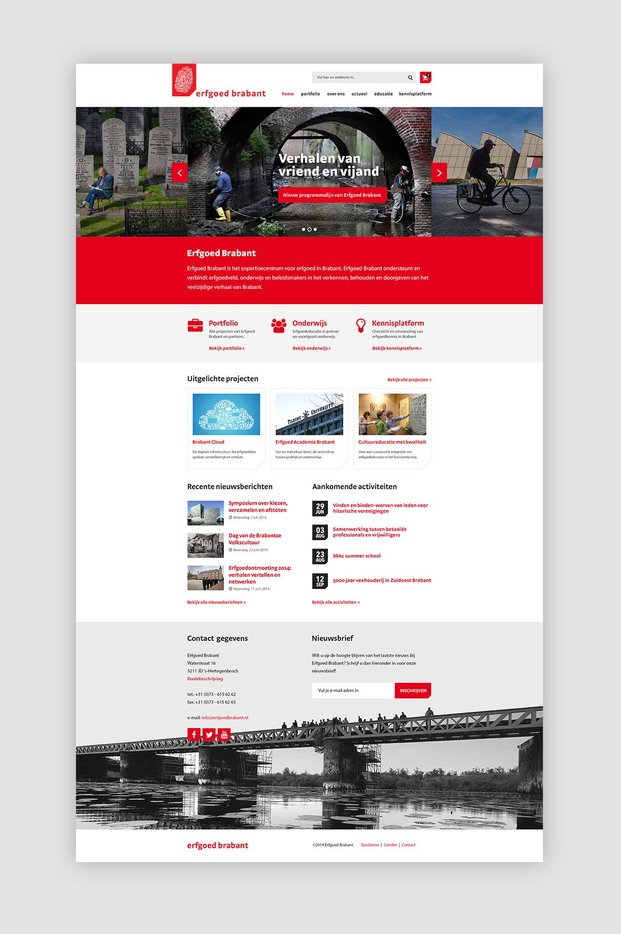 Erfgoed Brabant - design homepage