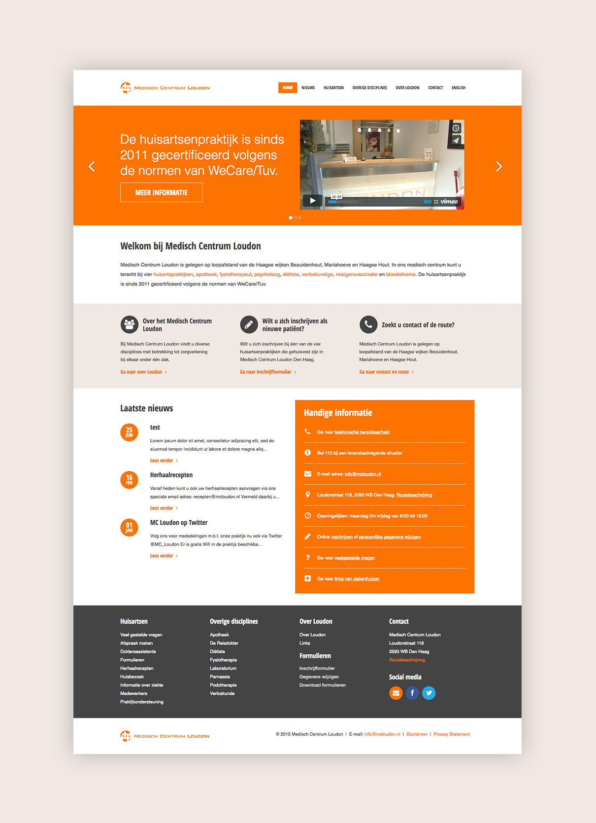 Medisch Centrum Loudon - design homepage