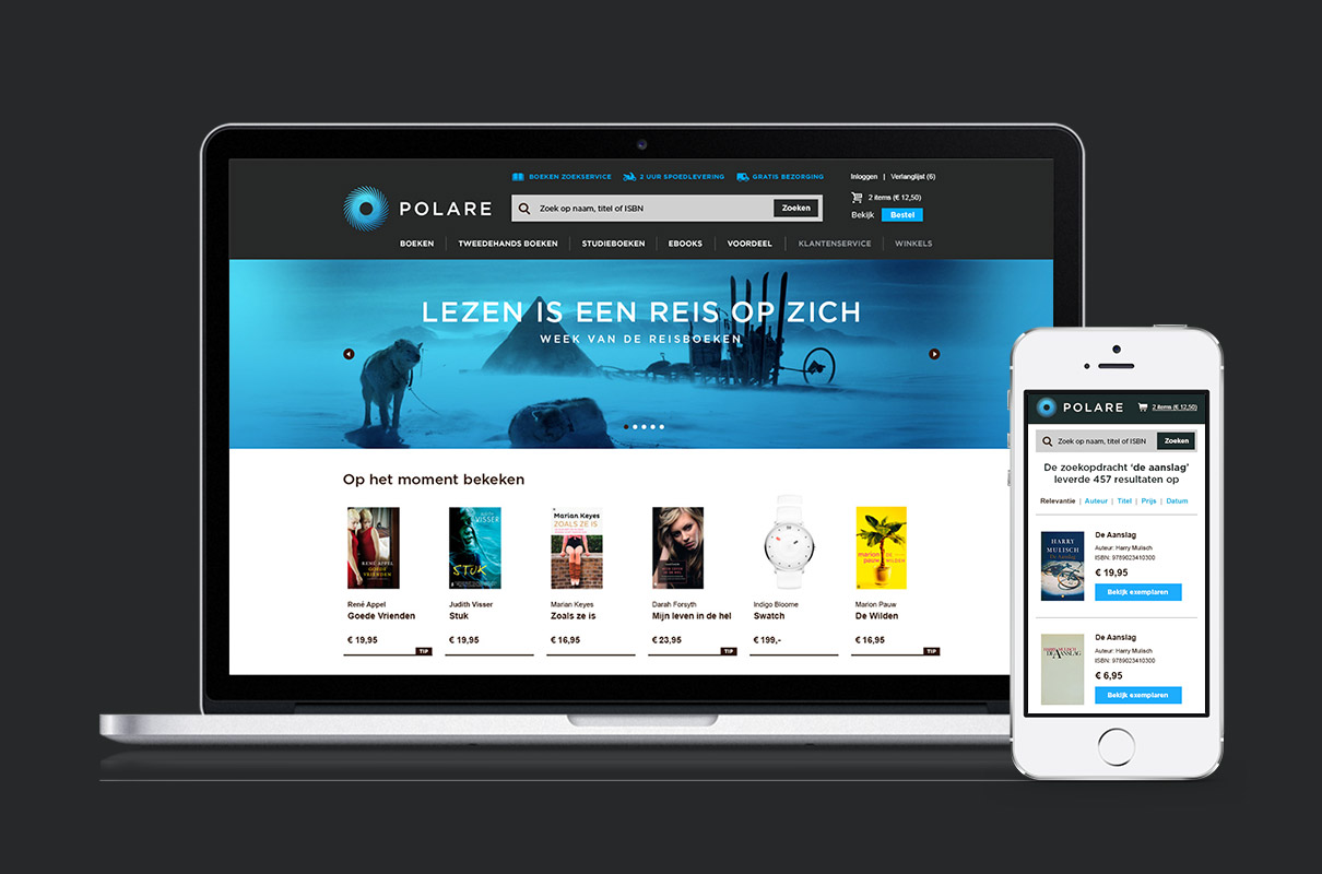 Polare - design op laptop en mobiel